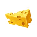 Cheese, triangle block lump with holes, cheddar