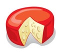 Cheese Truckle (illustration) Royalty Free Stock Photo