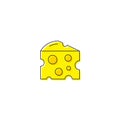 Cheese vector icon symbol food isolated on white background Royalty Free Stock Photo