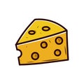 Cheese vector illustration with colorful hand-drawn style Royalty Free Stock Photo