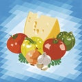 Cheese and vegetables Royalty Free Stock Photo