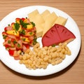 cheese and vegetables, plate with vegetables, plate with cheese and fruits