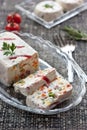Cheese and vegetables terrine