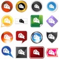 Cheese Wedge Icon Set Royalty Free Stock Photo