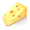 Cheese Wedge on white. 3D illustration