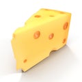 Cheese Wedge on white. 3D illustration