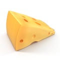 Cheese Wedge on white. 3D illustration