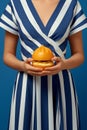 Burger woman concept art hamburger hand