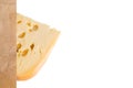 Cheese on wrapping paper Royalty Free Stock Photo