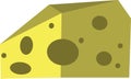 Cheese yellow slice in vector