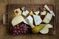 Cheeseboard with assorted cheeses