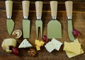 Cheeseboard with assorted cheeses Royalty Free Stock Photo