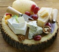 Cheeseboard with assorted cheeses