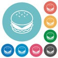 Cheeseburger flat round icons