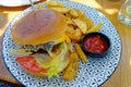 Cheeseburger with fries