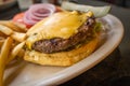 Cheeseburger Fries Pickle Royalty Free Stock Photo