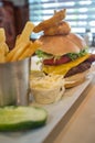 Cheeseburger Fries Pickle Royalty Free Stock Photo