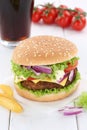 Cheeseburger hamburger menu meal cola drink Royalty Free Stock Photo