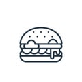 cheeseburger icon vector from all about sandwich concept. Thin line illustration of cheeseburger editable stroke. cheeseburger