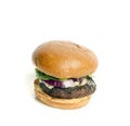 Cheeseburger isolated against white