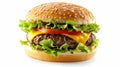 The Cheeseburger with Lettuce.AI generated image Royalty Free Stock Photo