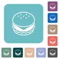 Cheeseburger rounded square flat icons