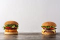 Cheeseburger vs chickpea burger Royalty Free Stock Photo
