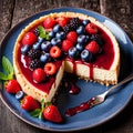 cheesecake with berries