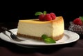 Cheesecake dessert plate. Generate Ai