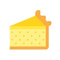 Cheesecake or Egg tart vector illustration, flat style icon
