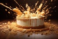 cheesecake with explosion of caramel seasalt oreo Royalty Free Stock Photo