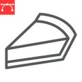 Cheesecake line icon, dessert and cake, piece of cheesecake sign vector graphics, editable stroke linear icon, eps 10.