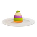 Cheesecake molecular cuisine icon, cartoon style Royalty Free Stock Photo