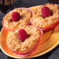 Cheesecake Muffins with raspberry Royalty Free Stock Photo