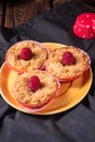 Cheesecake Muffins with raspberry Royalty Free Stock Photo