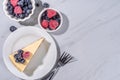 Cheesecake portion slice on plate Royalty Free Stock Photo