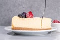 Cheesecake portion slice on plate Royalty Free Stock Photo