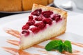 Cheesecake with raspberries