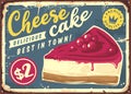 Cheesecake retro poster design layout