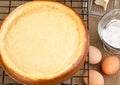 Cheesecake with it's ingredients Royalty Free Stock Photo