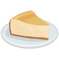 Cheesecake Slice on Plate Vector Illustration Royalty Free Stock Photo
