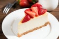 Cheesecake slice with strawberries Royalty Free Stock Photo