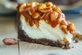 Cheesecake. Soft cottage cheese cake with nuts. Royalty Free Stock Photo