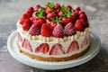Cheesecake strawberrie sweet mascarpone cake