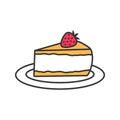 Cheesecake with strawberry color icon