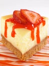 Cheesecake & Strawberry Sauce Royalty Free Stock Photo