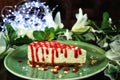 Cheesecake with strawberry sauce Royalty Free Stock Photo