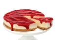 cheesecake with strawberry sauce Royalty Free Stock Photo