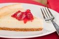 Cheesecake with strawberry topping Royalty Free Stock Photo