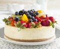 Cheesecake topped with berries and fruits Royalty Free Stock Photo